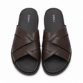 Leeroy - Men's Dark Brown Calf Leather Slipper
