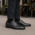 Bauska - Men's Black Pebble Grain Leather Wholecut Shoe