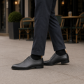 Bauska - Men's Black Pebble Grain Leather Wholecut Shoe