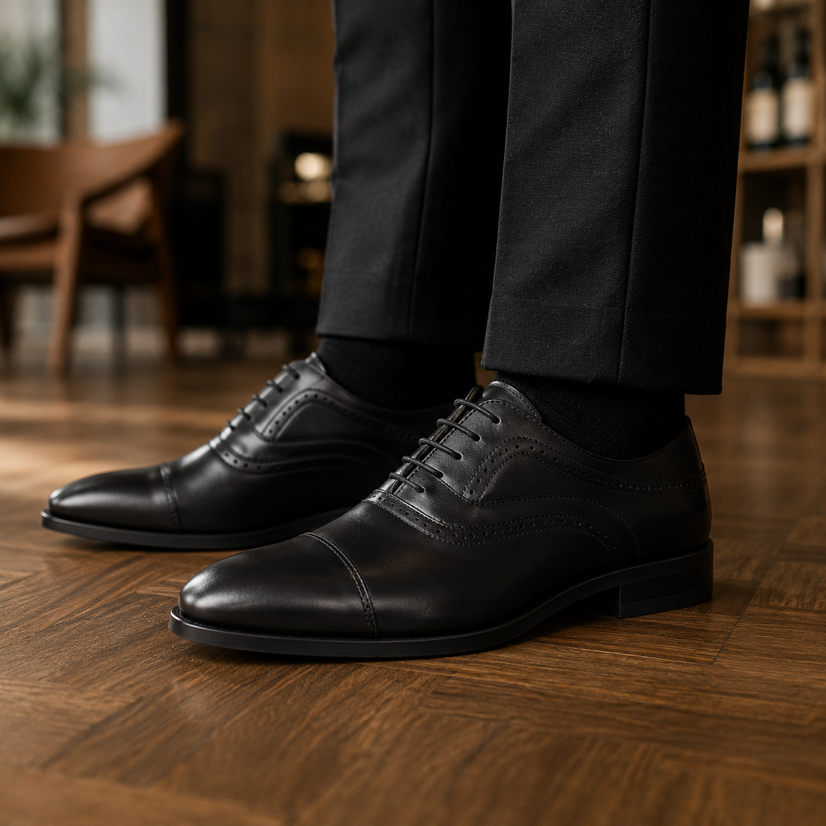 Moreton - Men's Black Calf Leather Oxford Shoe