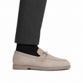 Albert - Men's Biege Goat Suede Loafer