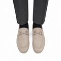 Albert - Men's Biege Goat Suede Loafer