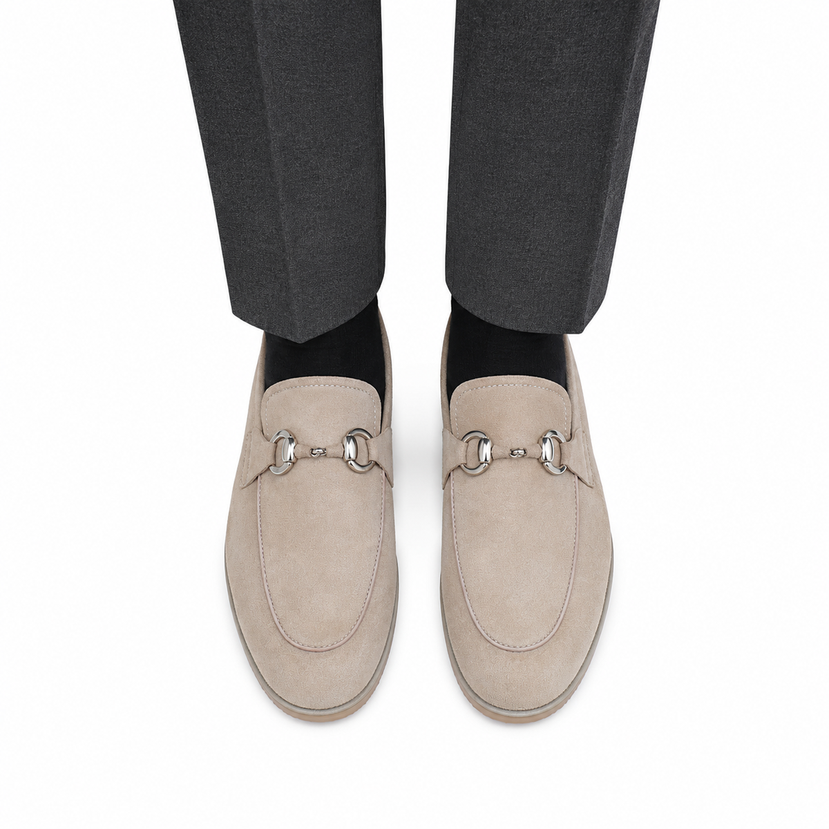Albert - Men's Biege Goat Suede Loafer