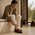 Bronx - Men's Oxblood Pebble Grain Leather Sandal
