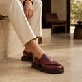 Bronx - Men's Oxblood Pebble Grain Leather Sandal