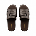 Caswell - Men's Dark Brown Calf Leather Slipper