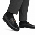 Bennett - Men's Black Pebble Grain Leather Loafer