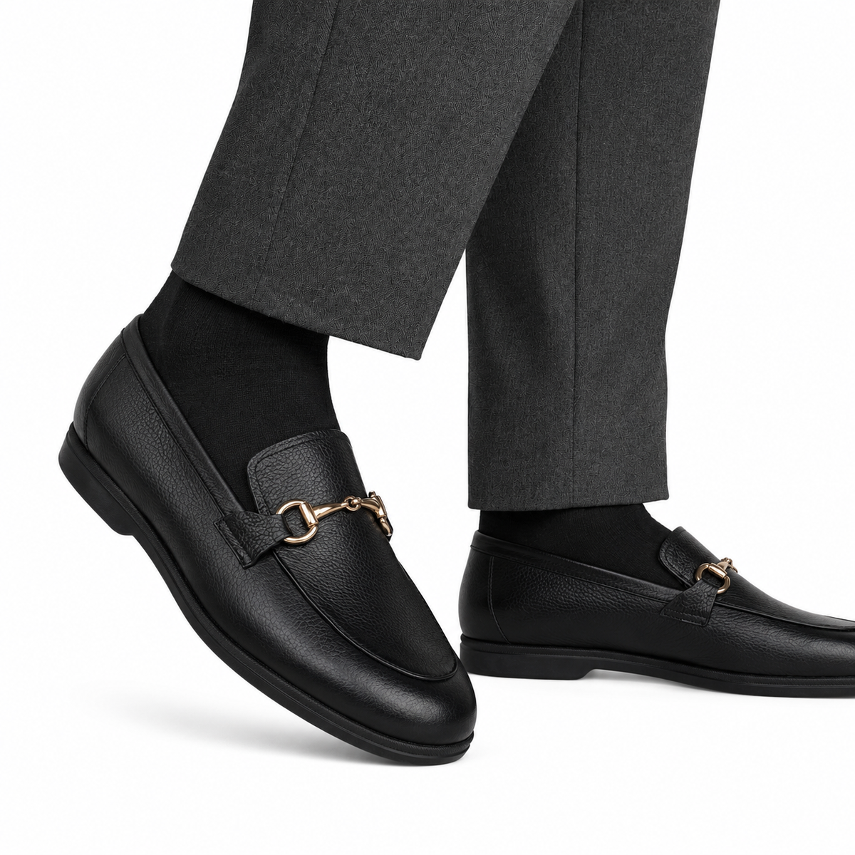 Bennett - Men's Black Pebble Grain Leather Loafer