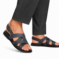 Galo - Men's Black & Grey Calf Leather Sandal