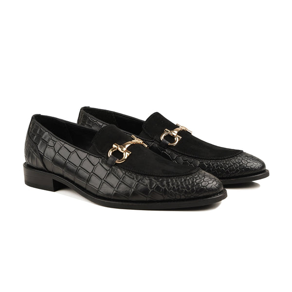 Civita - Men's Black Calf Leather And Kid Suede Loafer