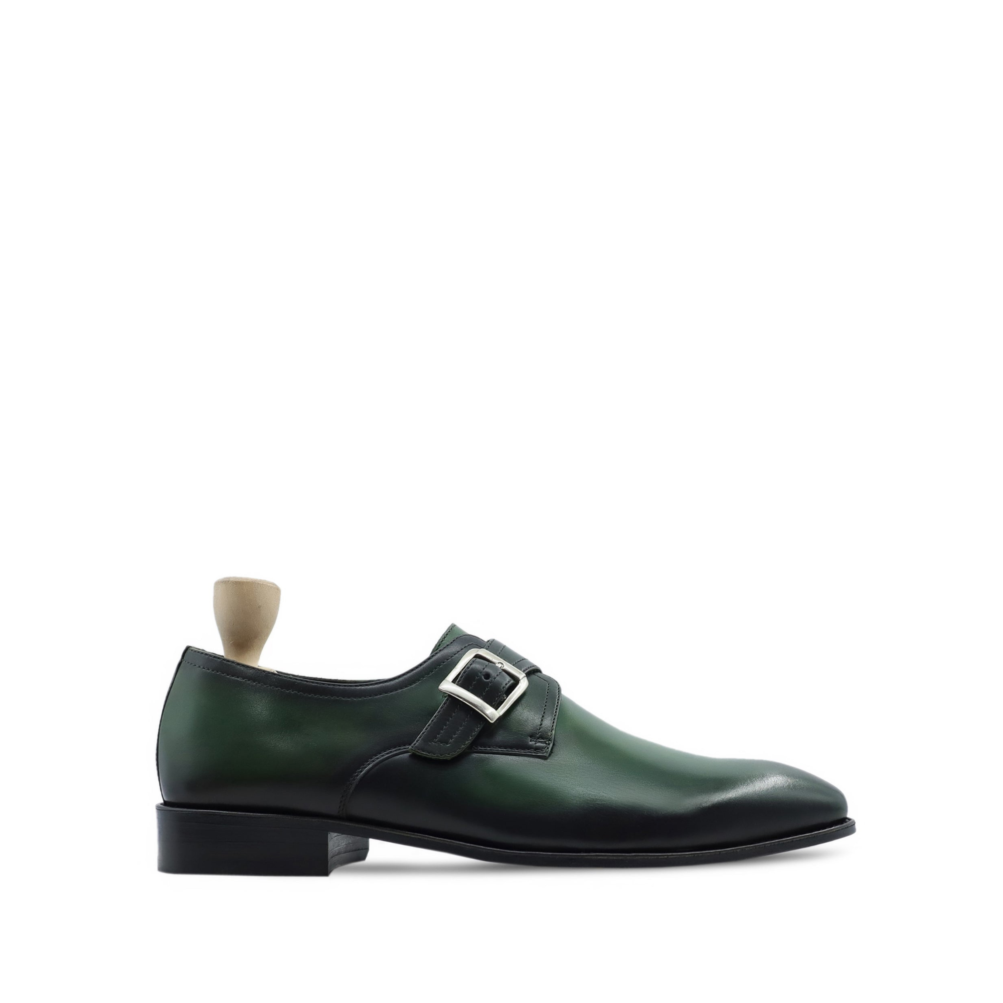 Coleus - Men's Burnished Green Calf Leather Single Monkstrap