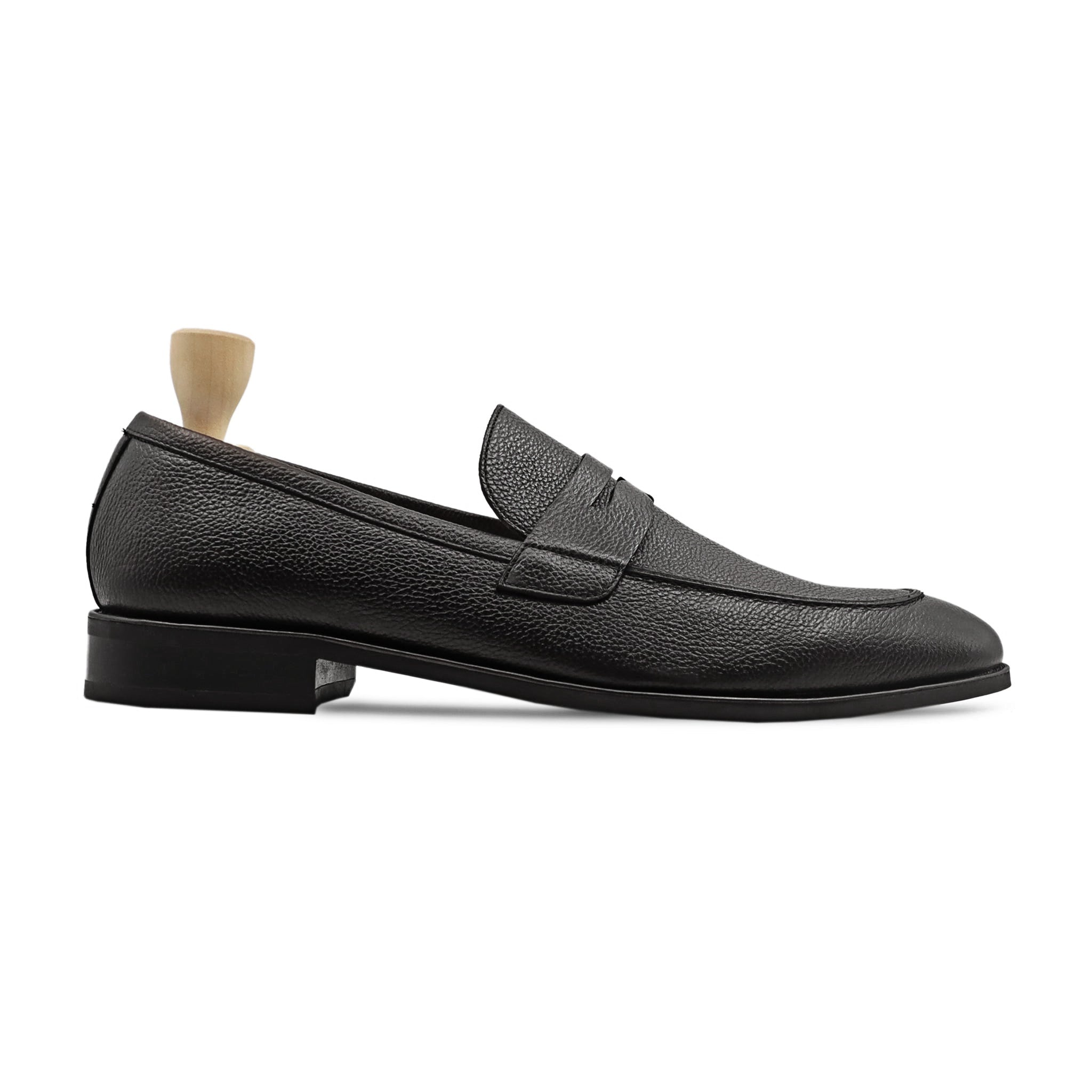 Campania - Men's Black Pebble Grain Leather Loafer