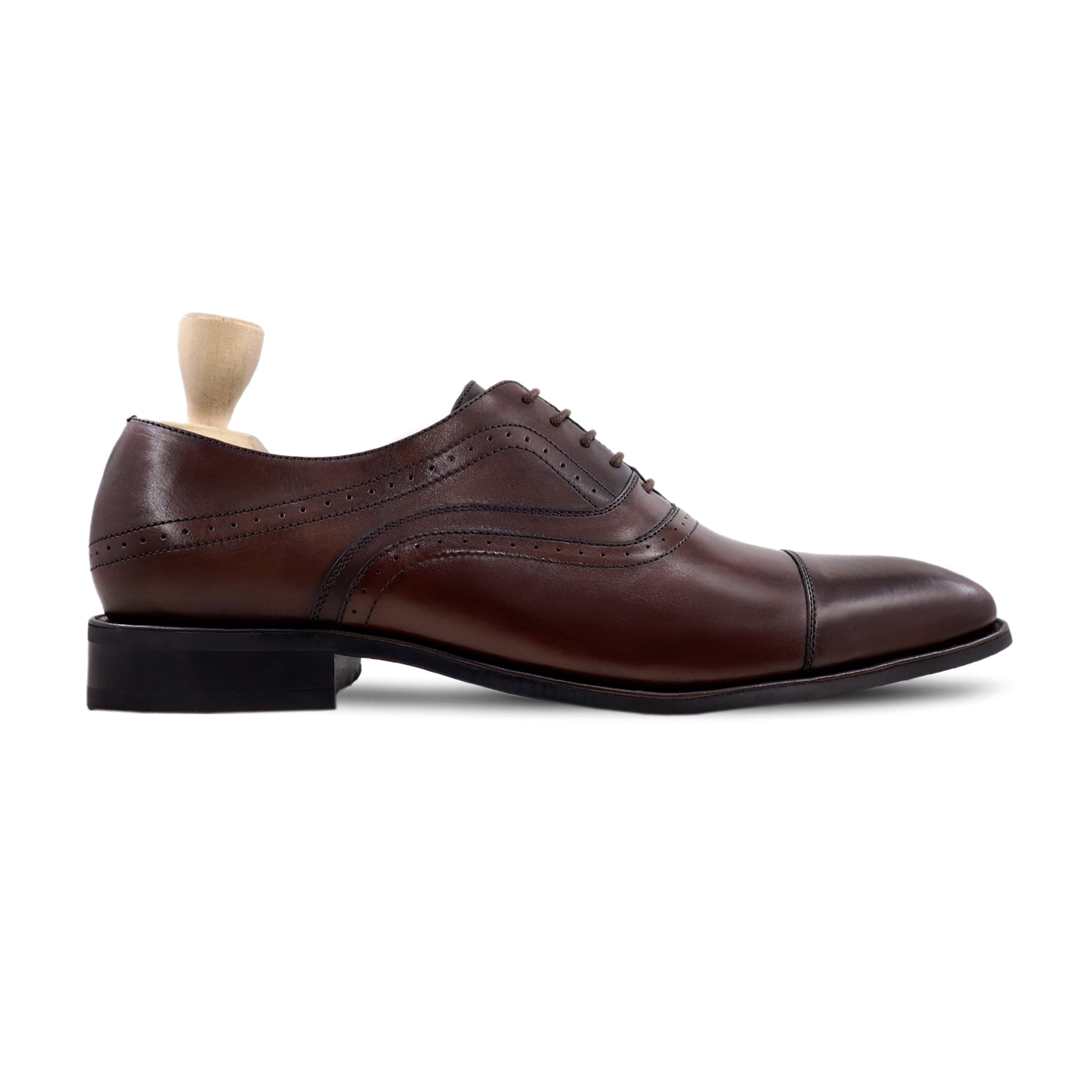 Heberto - Men's Brown Calf Leather Oxford Shoe