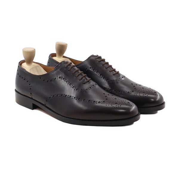 Bristol - Men's Dark Brown Calf Leather Wholecut Shoe