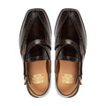 Krimml - Men's Dark Brown Box Leather High Shine Sandal