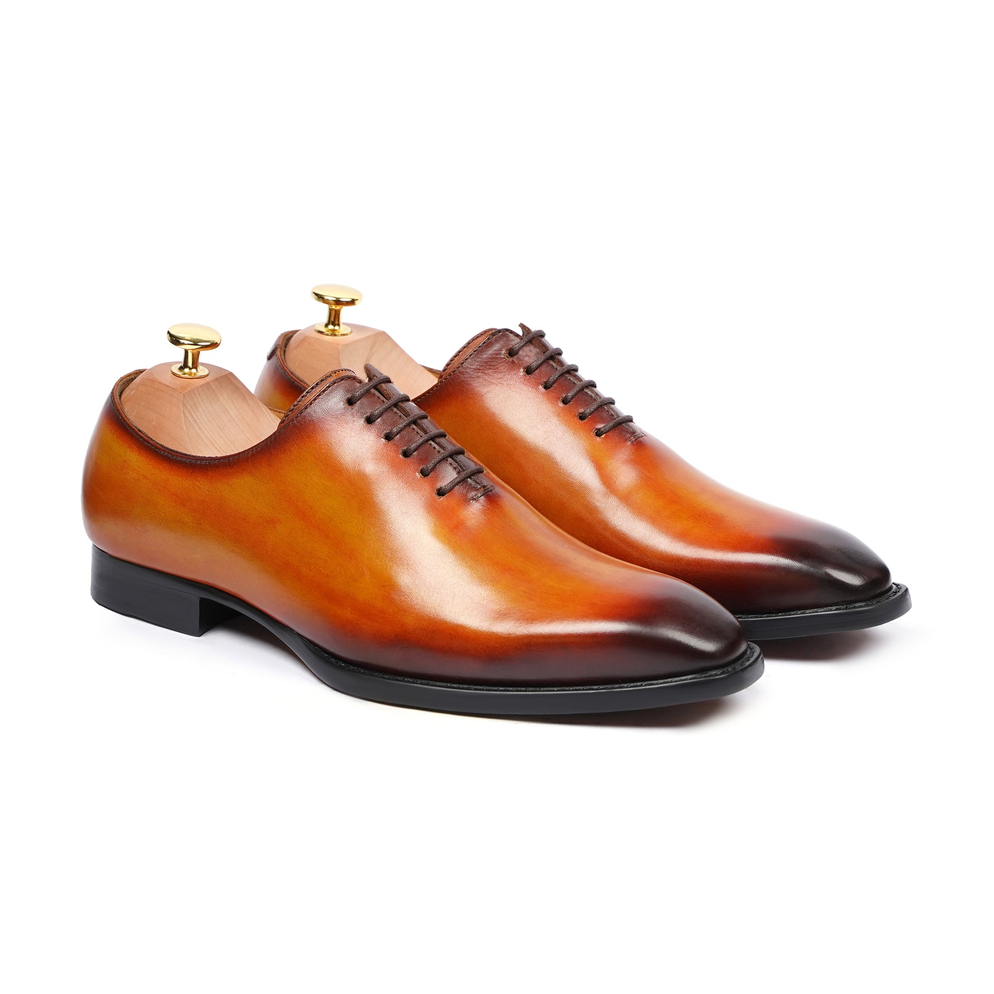 Dino - Men's Burnished Tan Patina Calf Leather Wholecut Shoe