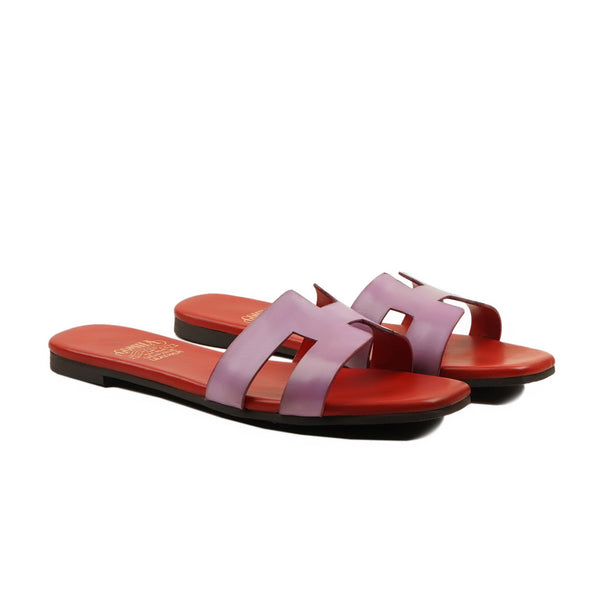Rixensart - Ladies Light Pink and Red Calf Leather Slipper