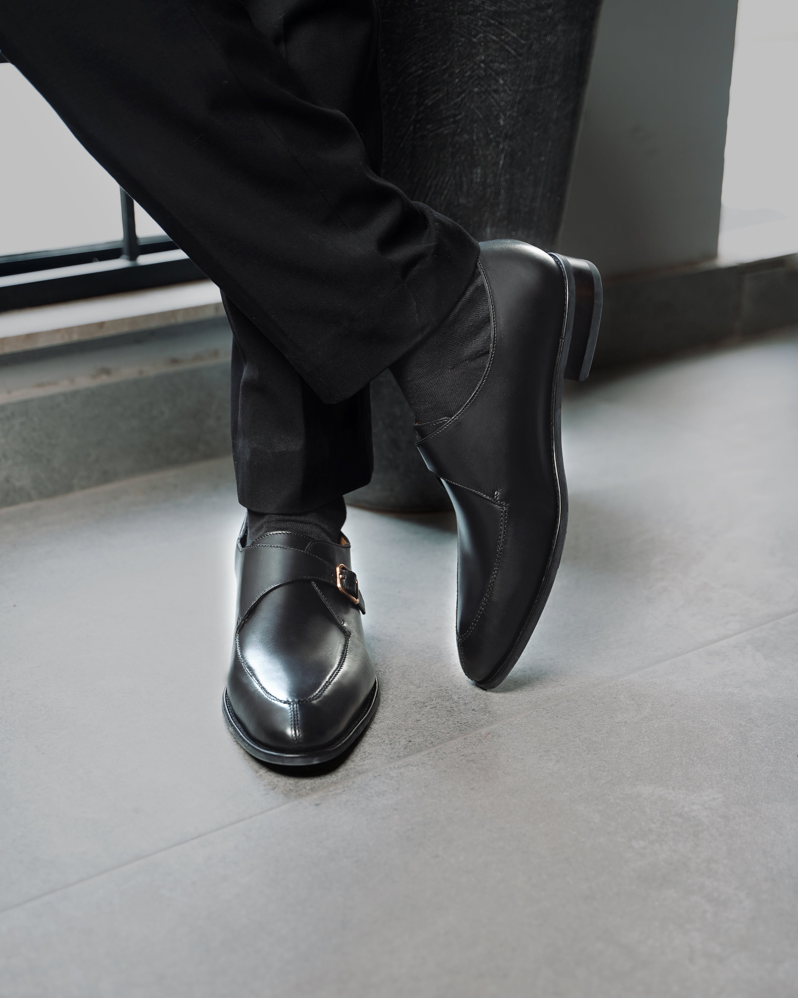 Tavistock - Men's Black Calf Leather Single Monkstrap