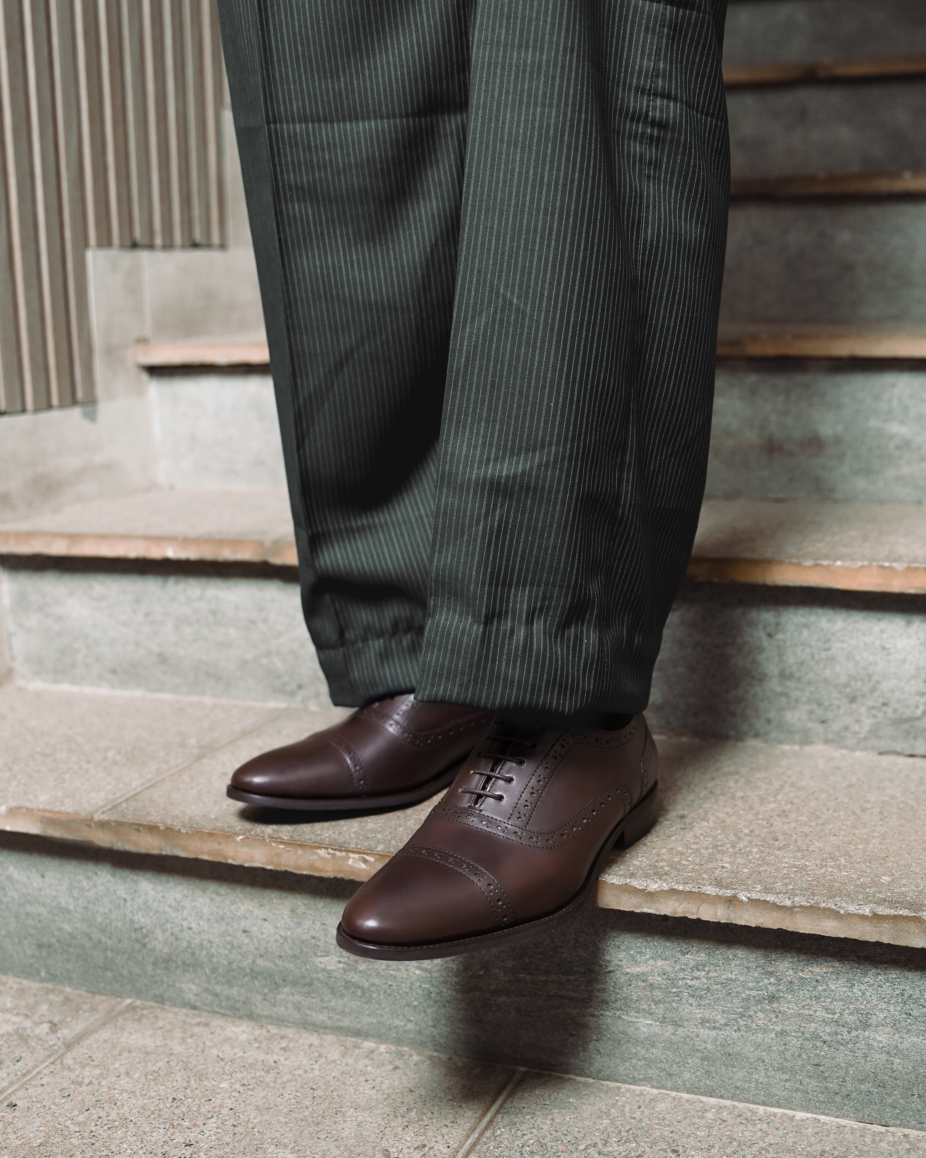 Richmond - Men's Dark Brown Calf Leather Oxford Shoe