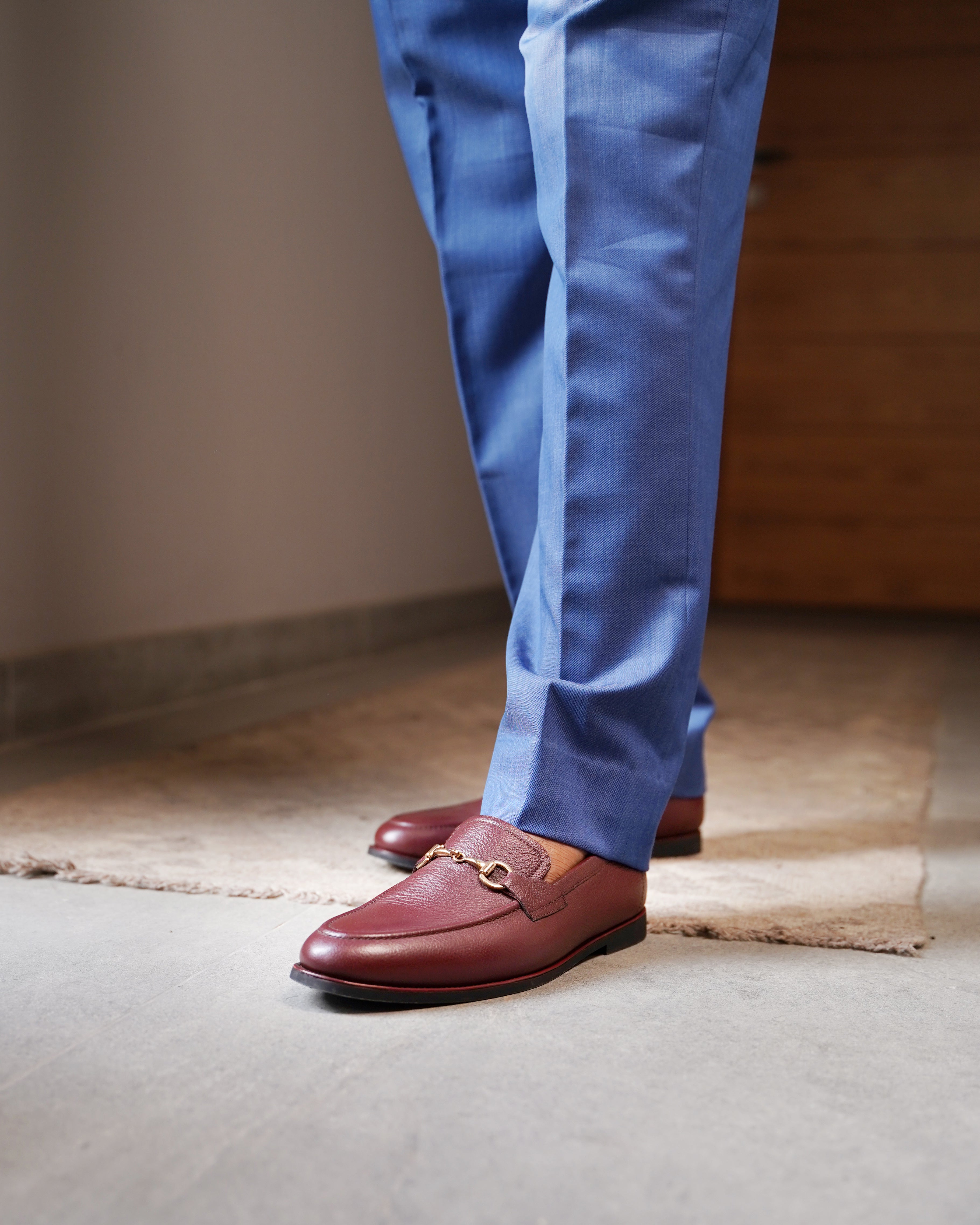 Abada - Men's Oxblood Pebble Grain Leather Loafer