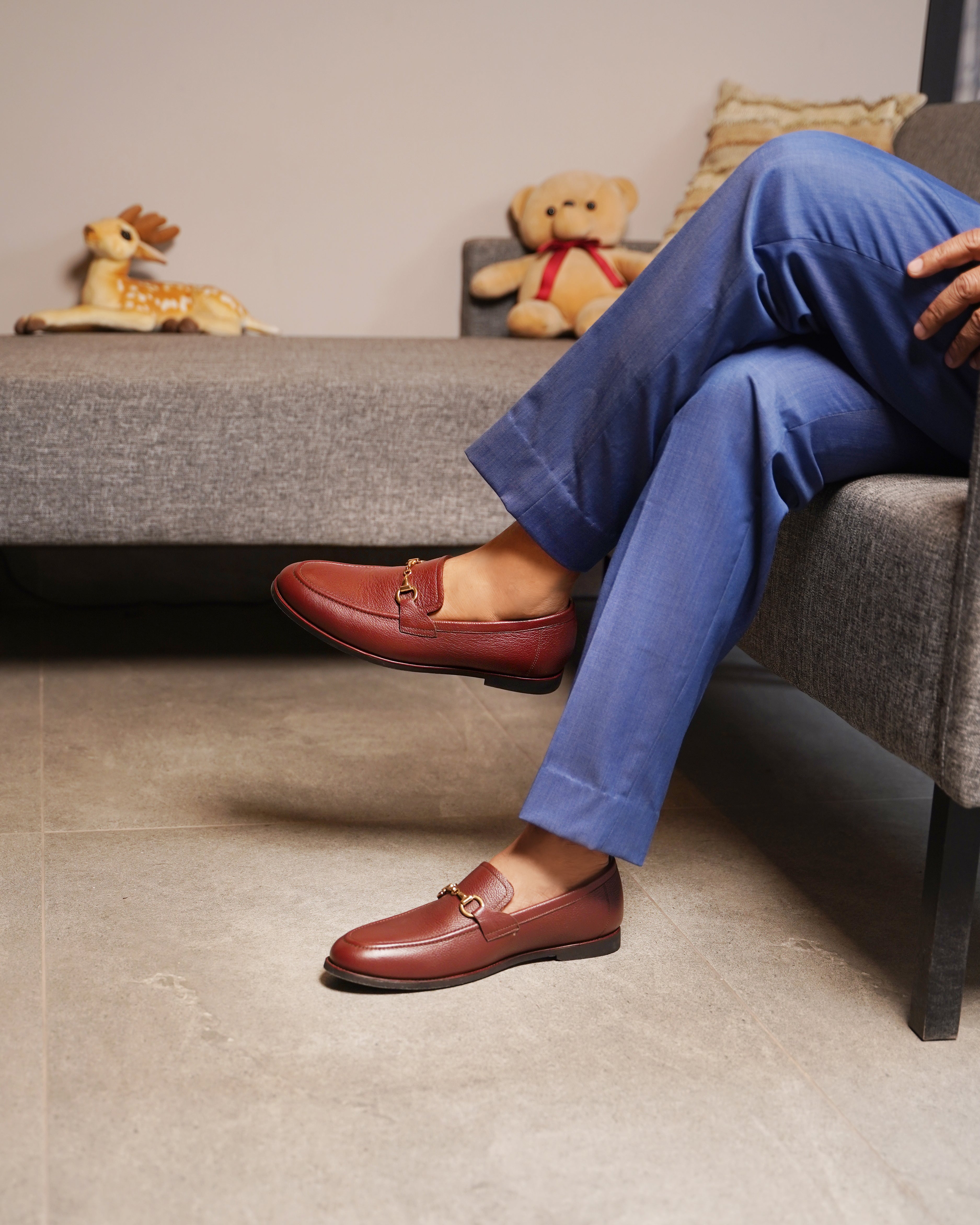 Abada - Men's Oxblood Pebble Grain Leather Loafer