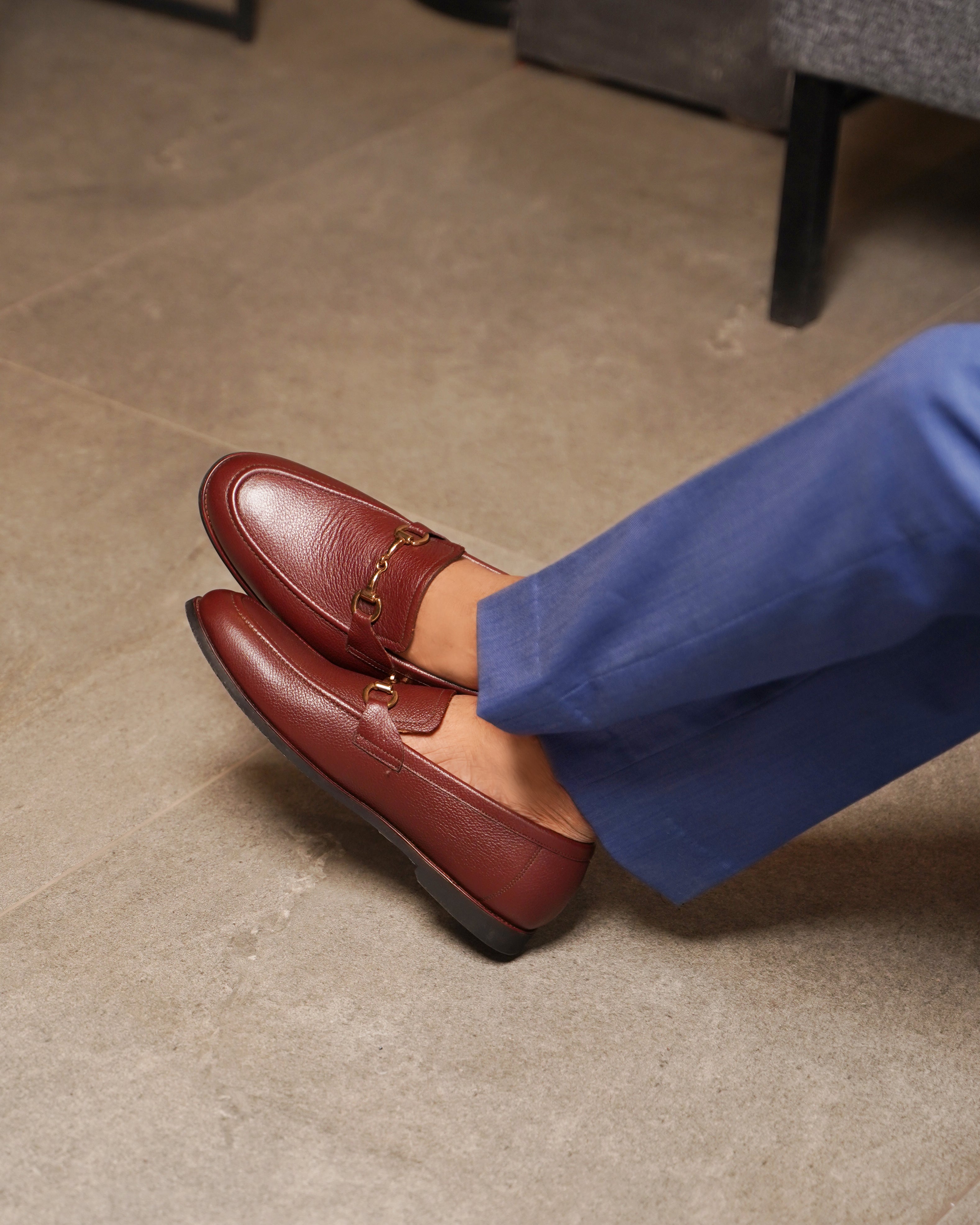 Abada - Men's Oxblood Pebble Grain Leather Loafer