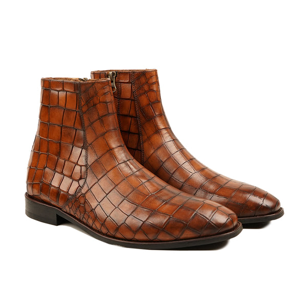Straseni - Men's Tan Brown Calf Leather Chelsea Boot