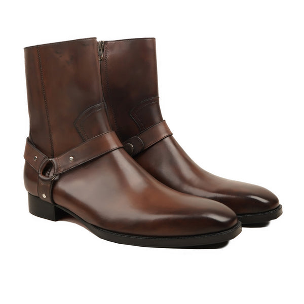 Domzale - <Men's Dark Brown Calf Leather Jodhpur Boot