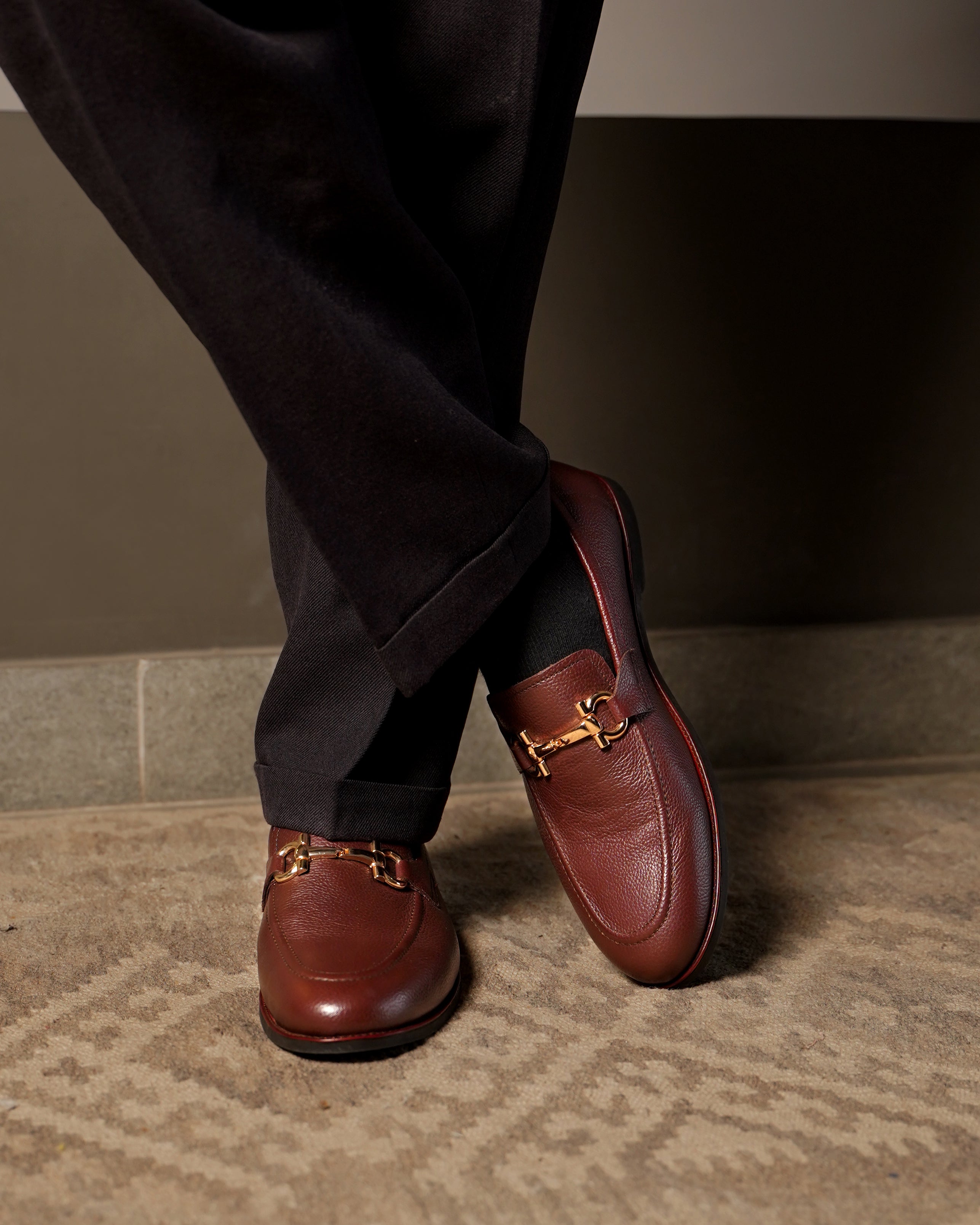 Bucharest - Men's Oxblood Pebble Grain Leather Loafer