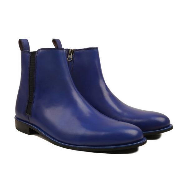 Sentil - Men's Blue Calf Leather Chelsea Boot