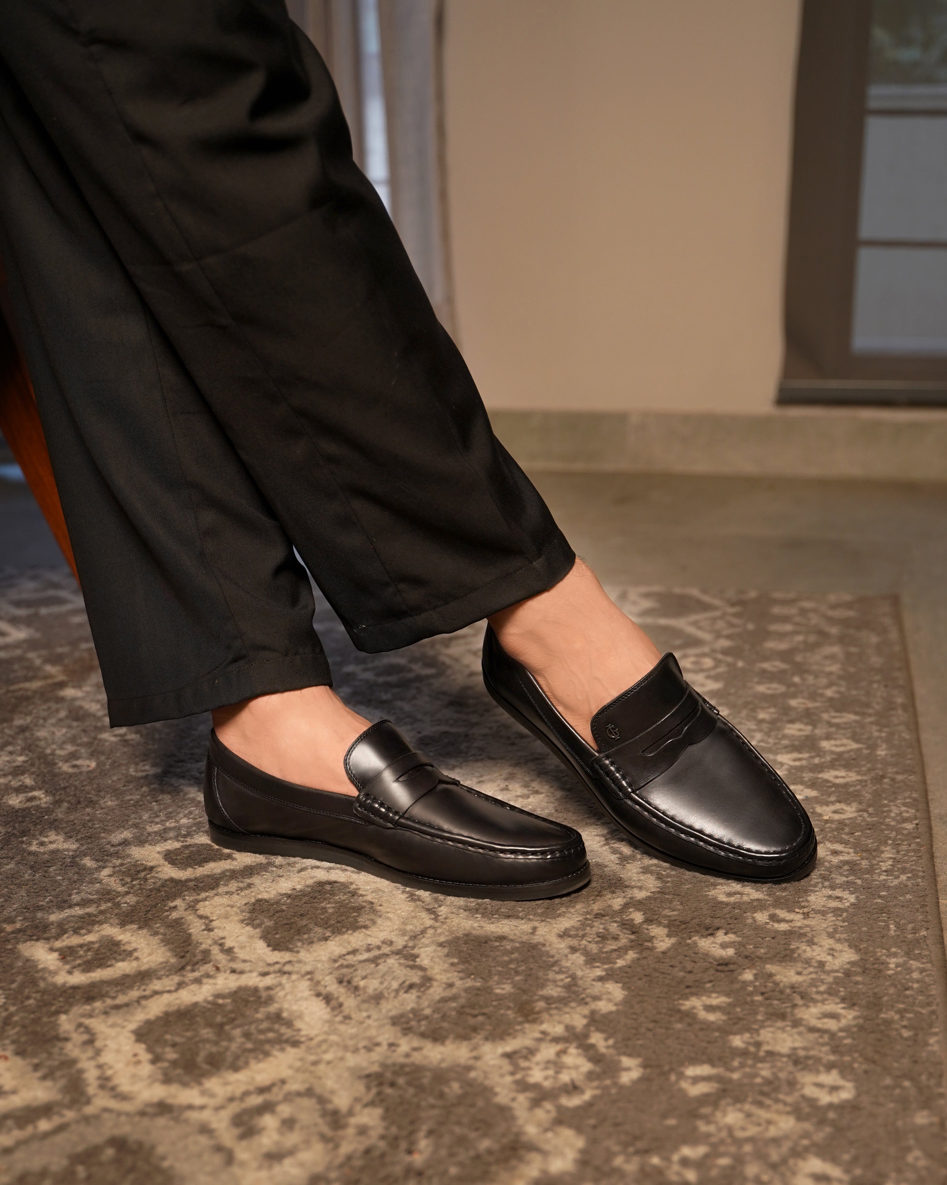 Fronzay - Men's Black Calf Leather Loafer