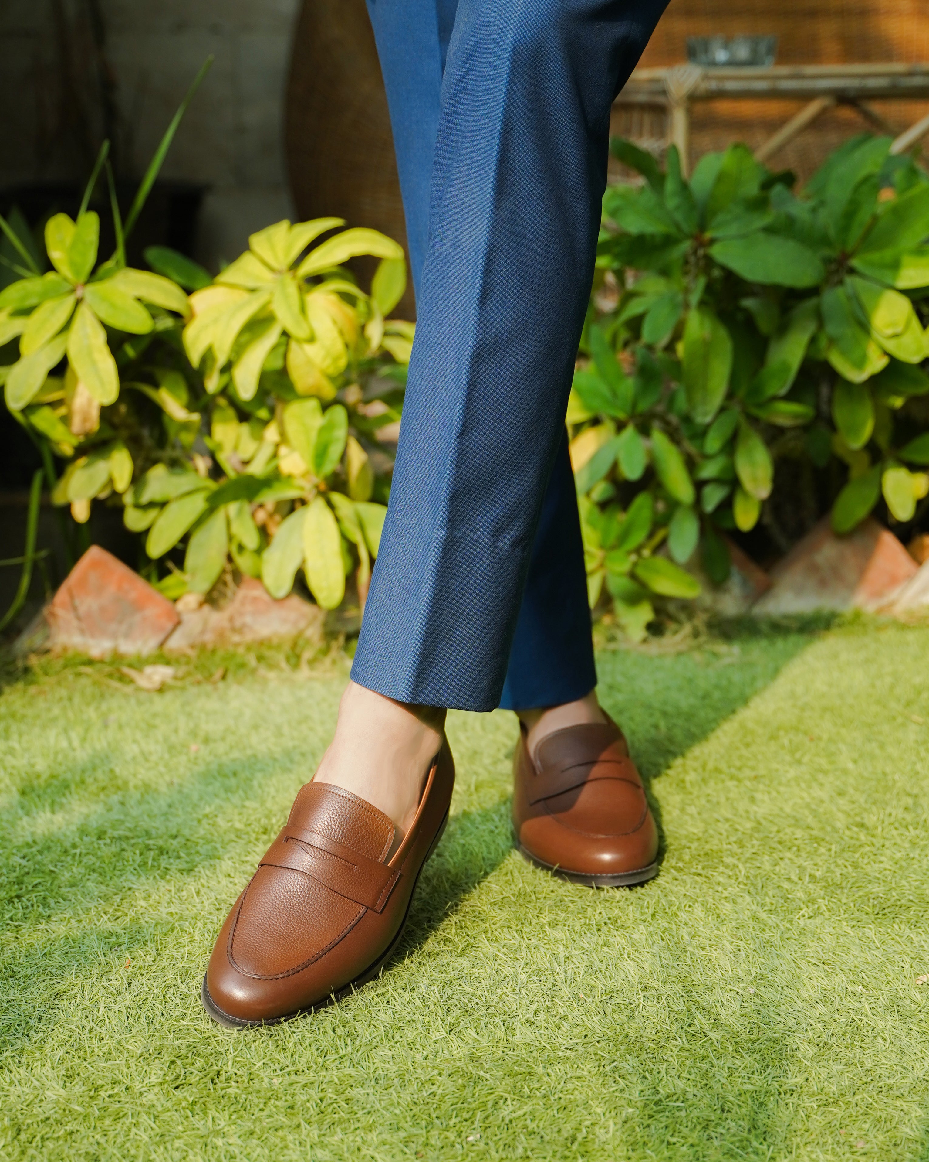 Smeaton - Men's Brown Pebble Grain Leather Loafer