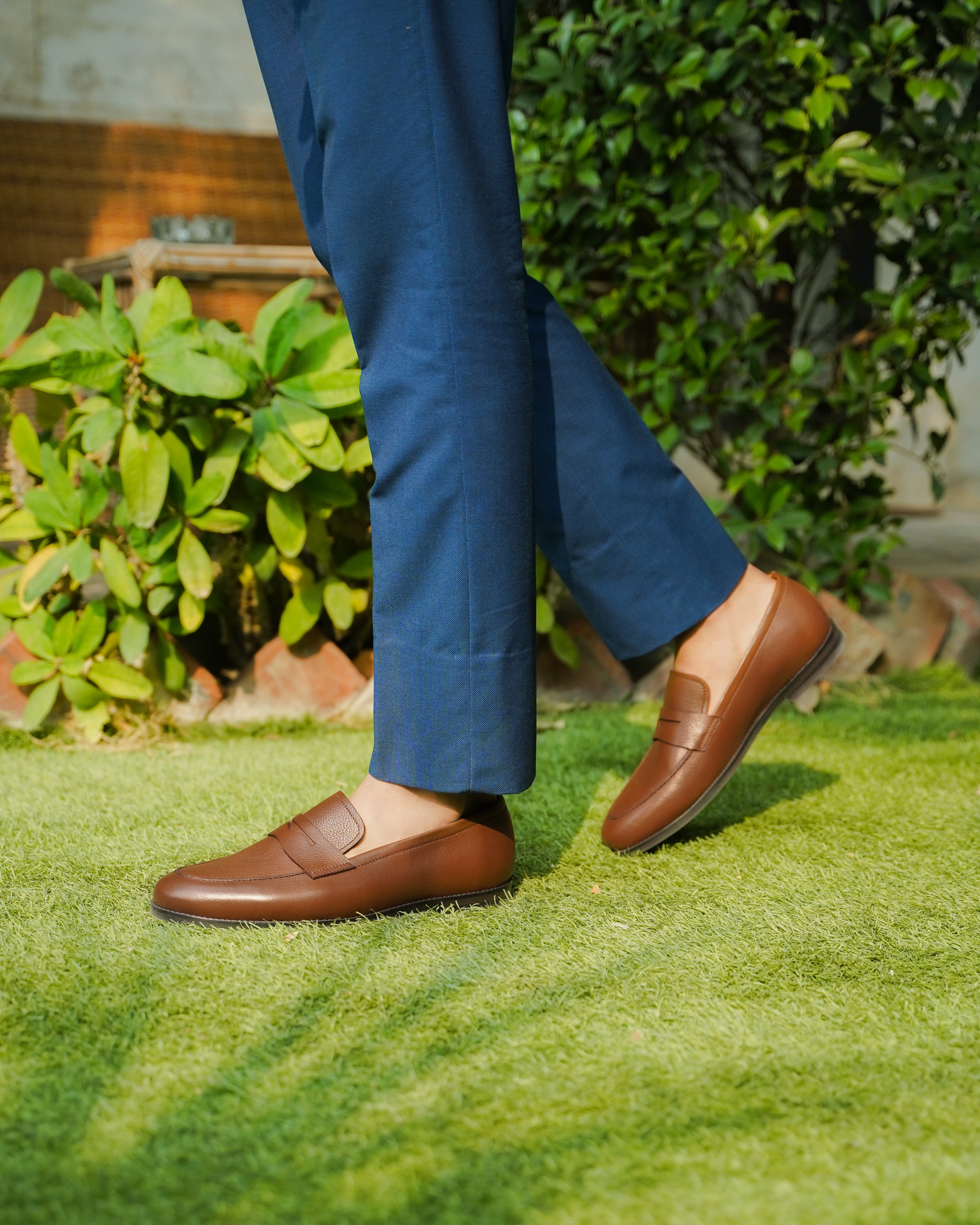 Smeaton - Men's Brown Pebble Grain Leather Loafer