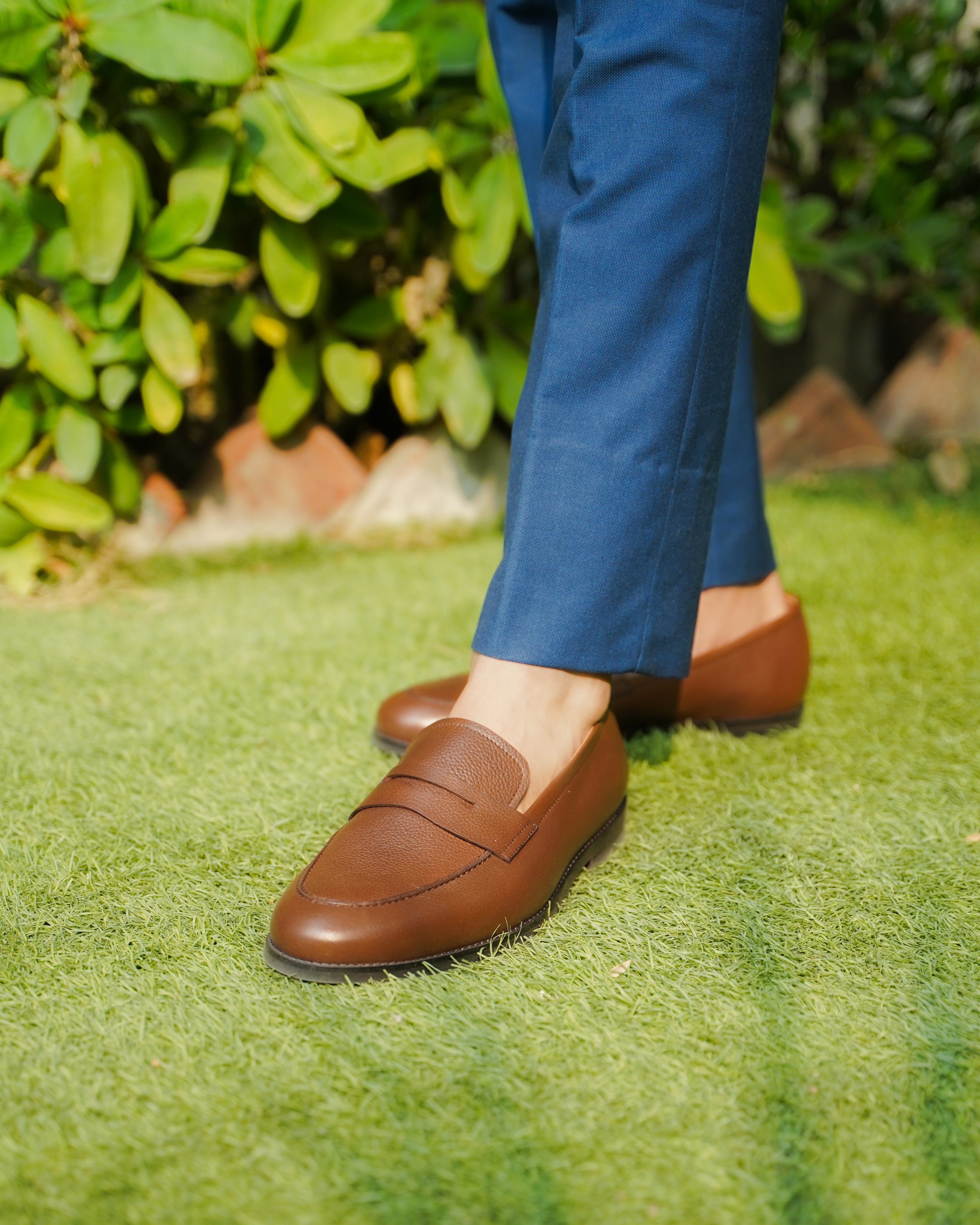 Smeaton - Men's Brown Pebble Grain Leather Loafer