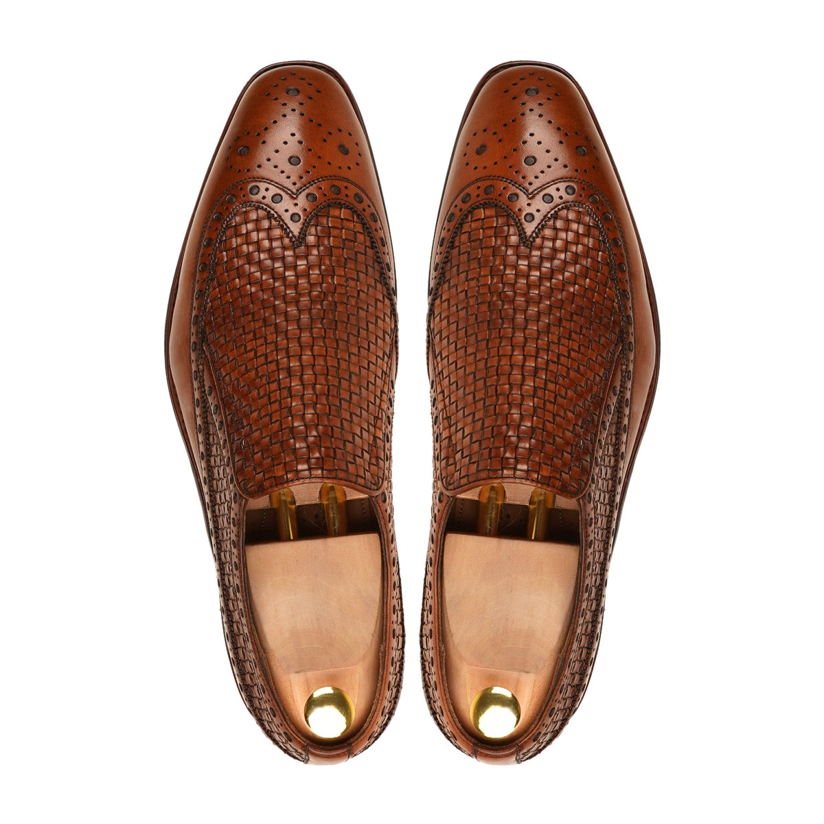 Richardson - Men's Brown Calf and Hand Woven Calf Leather Loafer