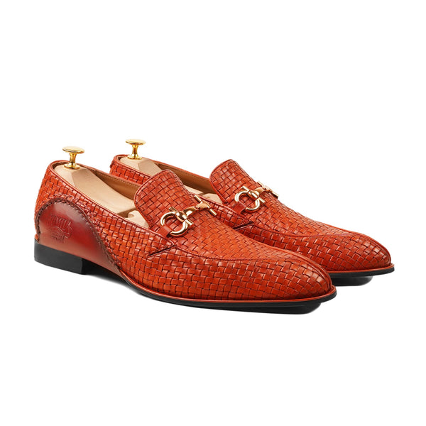 Tuscaloosa - Men's Tan Hand Woven Calf Leather Loafer