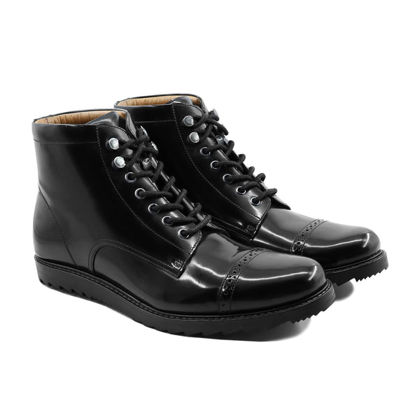 Stockh - Men's Black Box Leather High Shine Boot