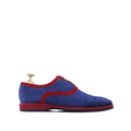 Damon - Men's Red and Blue Kid Suede Oxford Shoe