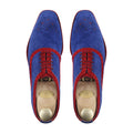 Damon - Men's Red and Blue Kid Suede Oxford Shoe