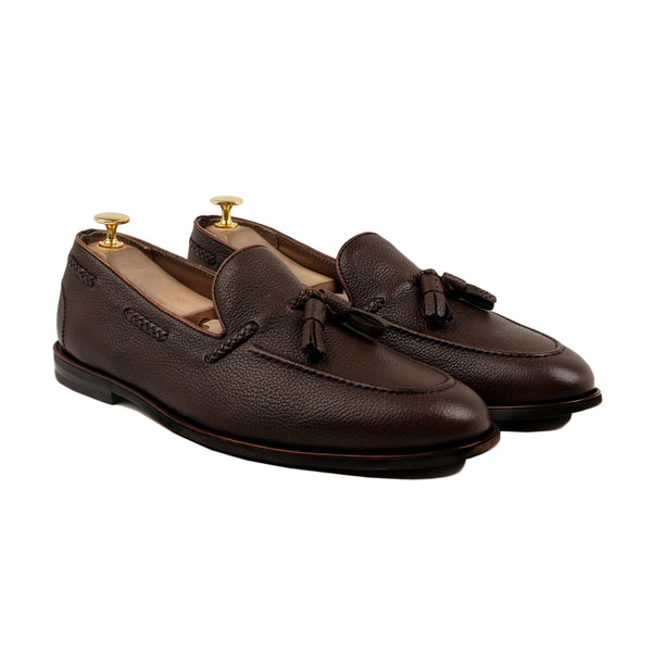 Danver - Men's Dark Brown Pebble Grain Leather Loafer