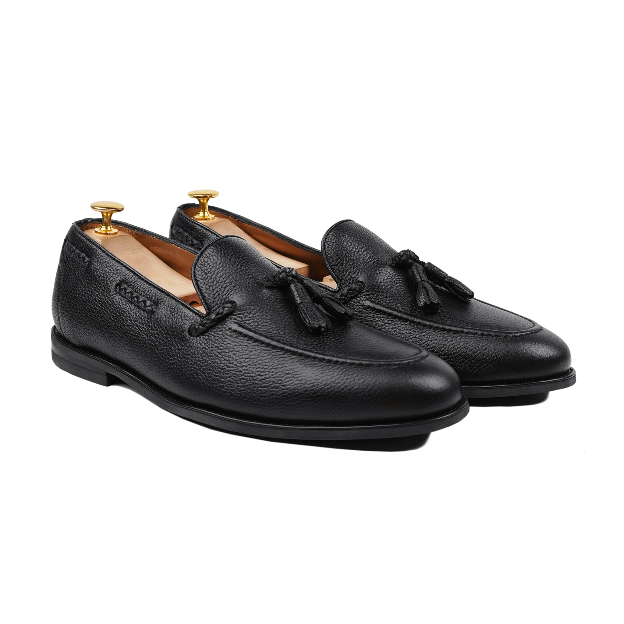 Danver - Men's Black Pebble Grain Leather Loafer