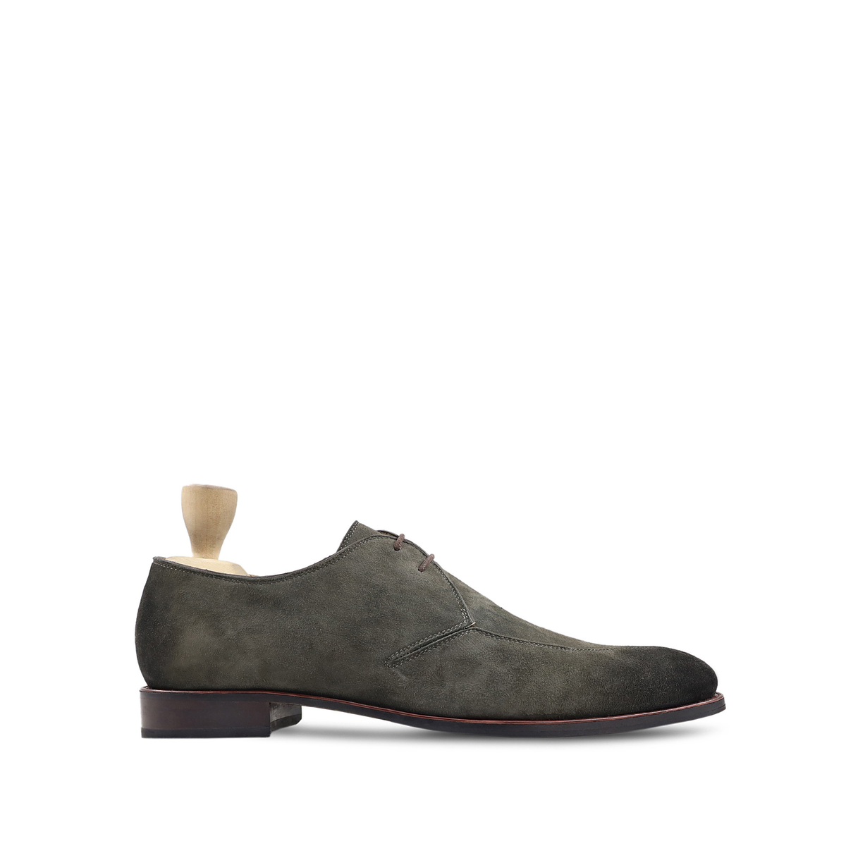 Daphne - Men's Charcoal Grey Kid Suede Derby Shoe