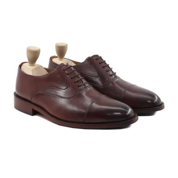 Hideaki - Men's Brown Patina Calf Leather Oxford Shoe