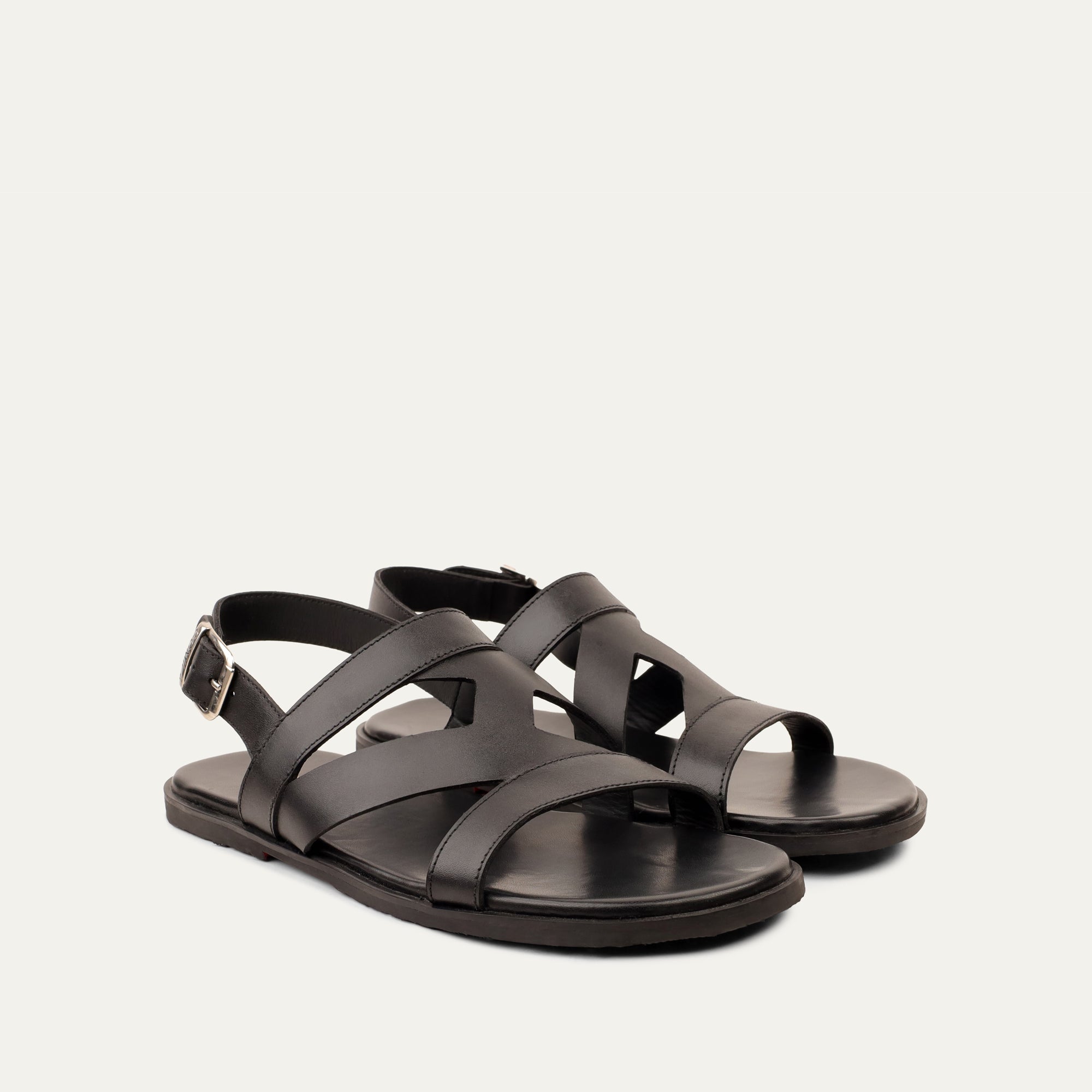 Diego - Men's Black Calf Leather Sandal