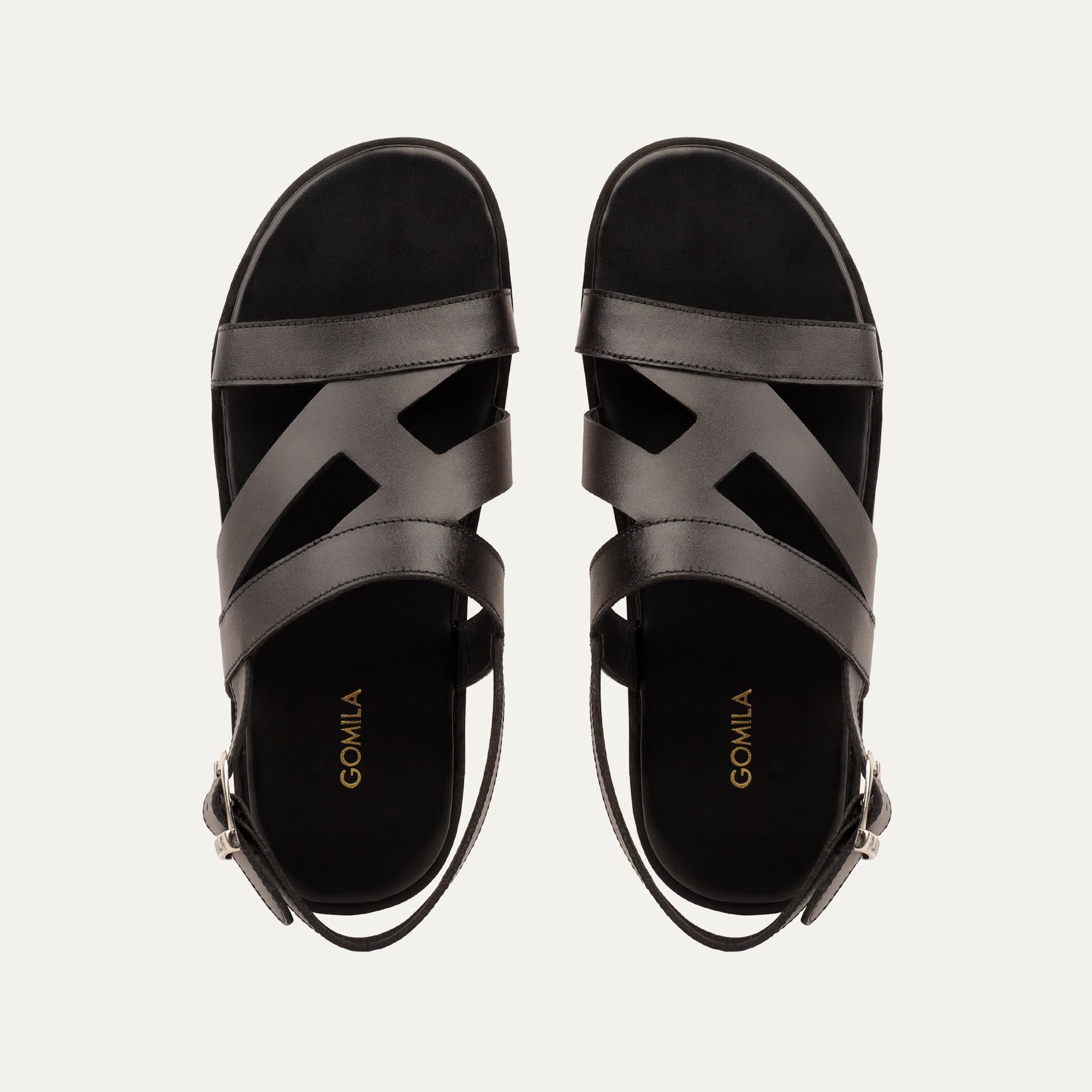 Diego - Men's Black Calf Leather Sandal