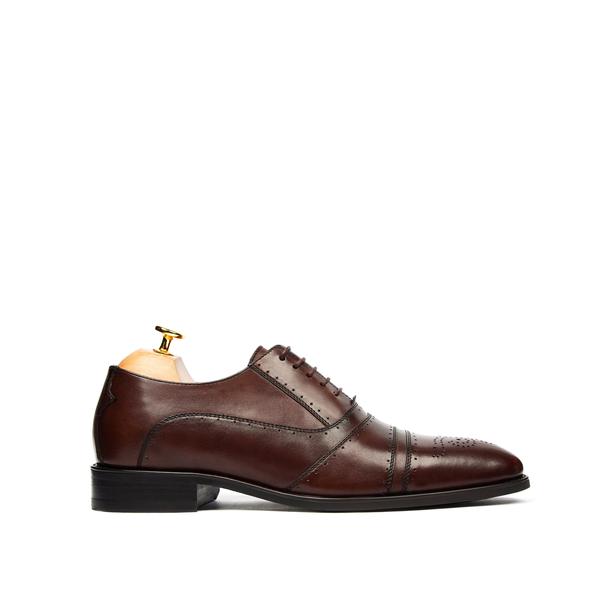 Doha - Men's Dark Brown Calf Leather Oxford Shoe