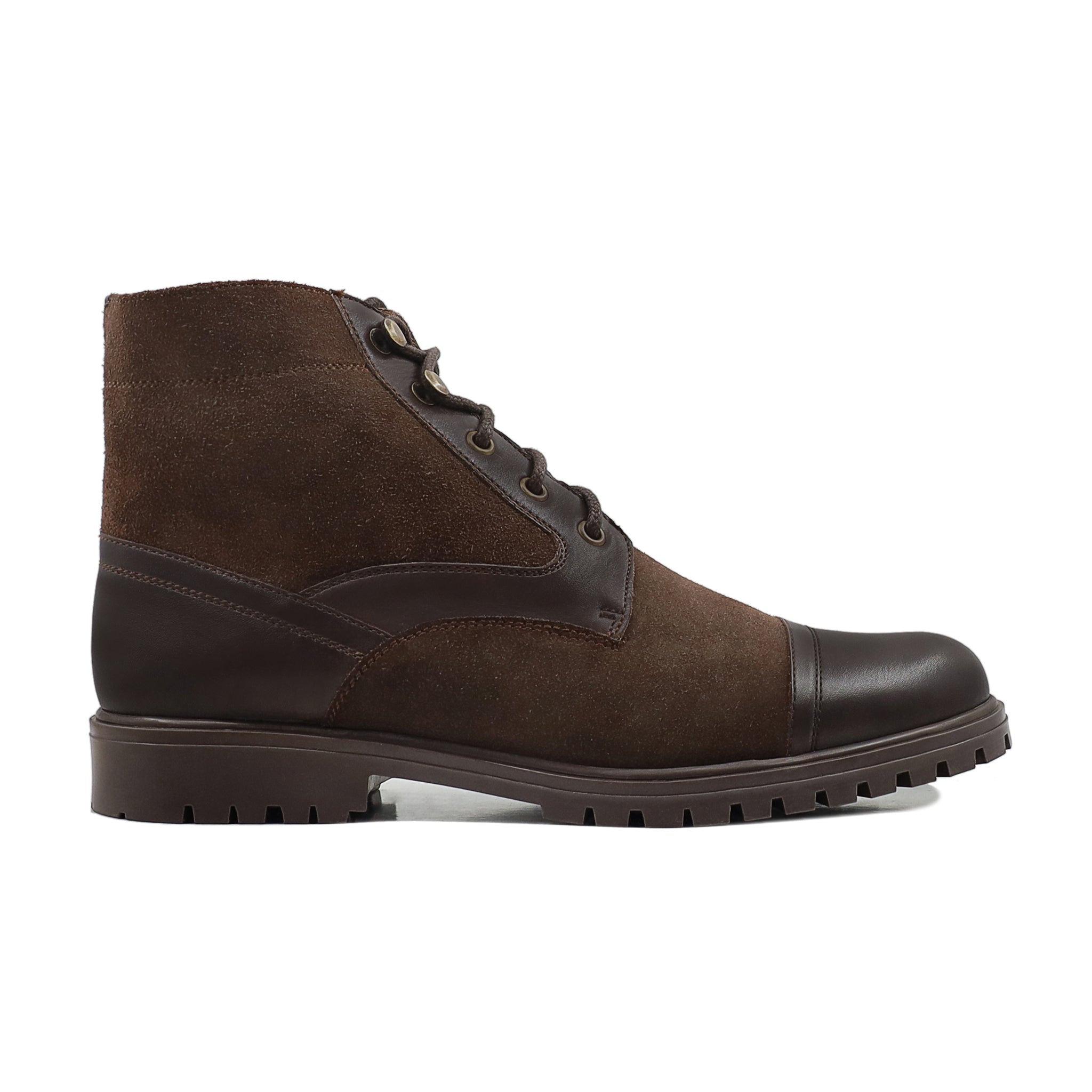 Dosia - Men's Dark Brown Suede and Calf Leather Boot