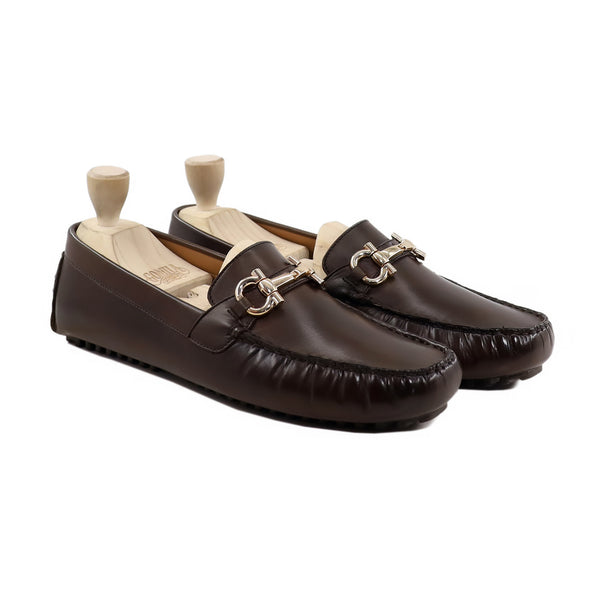 Trever - Men's Dark Brown Calf Leather Driver Shoe