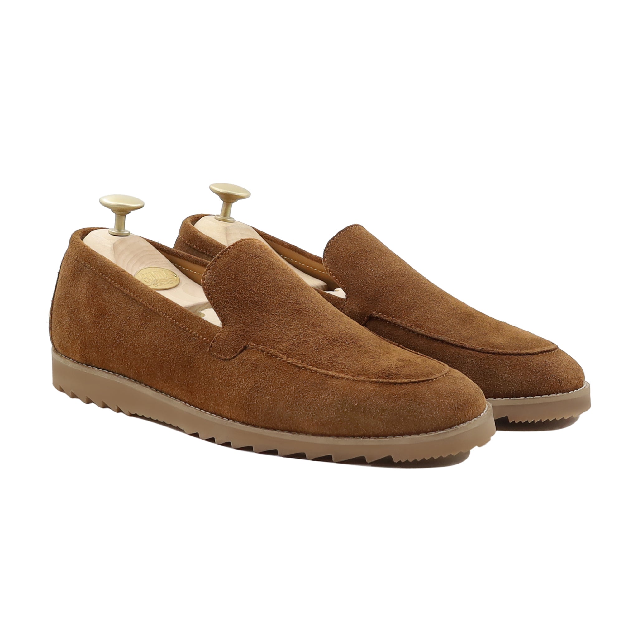 Elbert - Men's Cognac Kid Suede Loafer