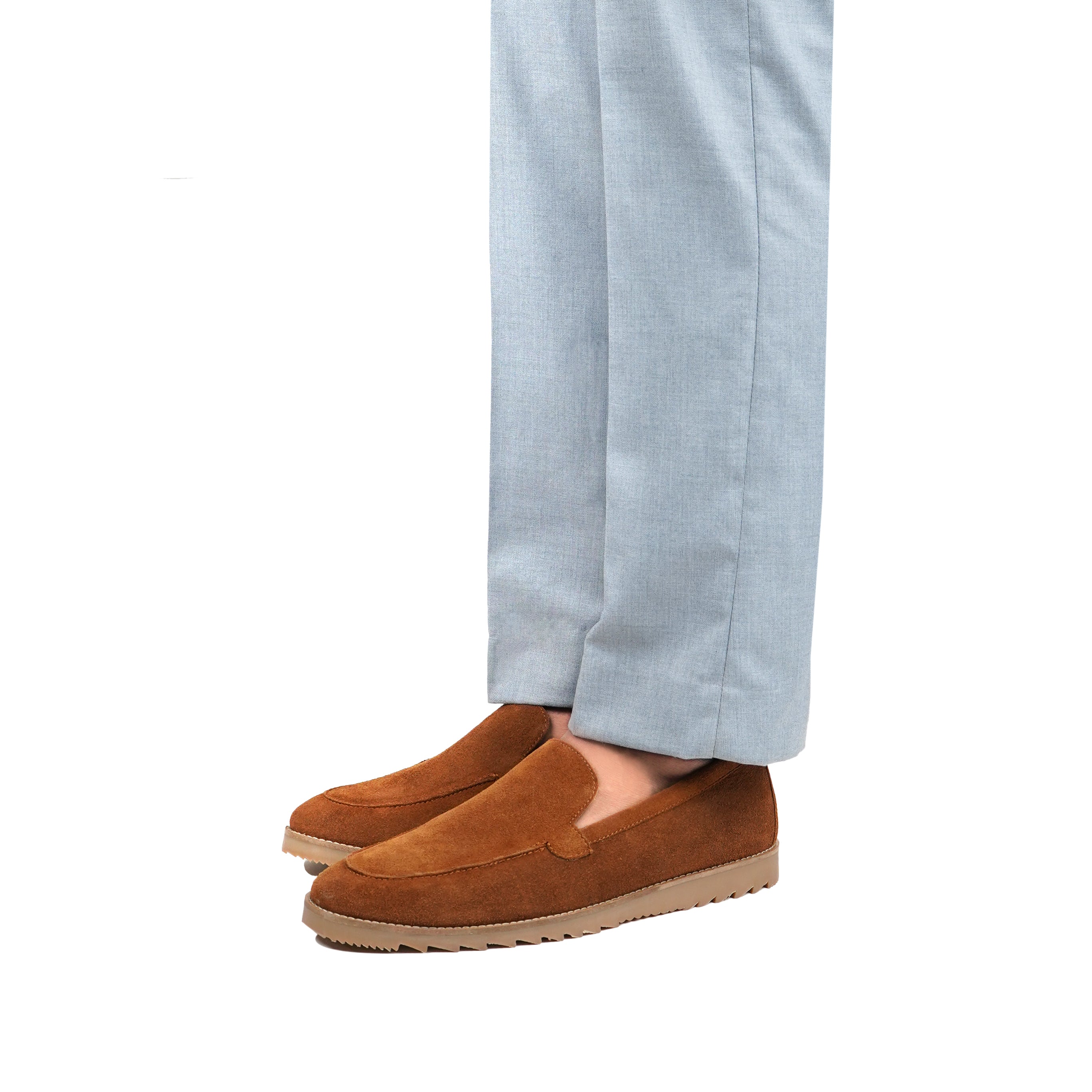 Elbert - Men's Cognac Kid Suede Loafer